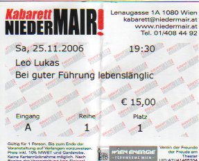 Meine Eintrittskarte